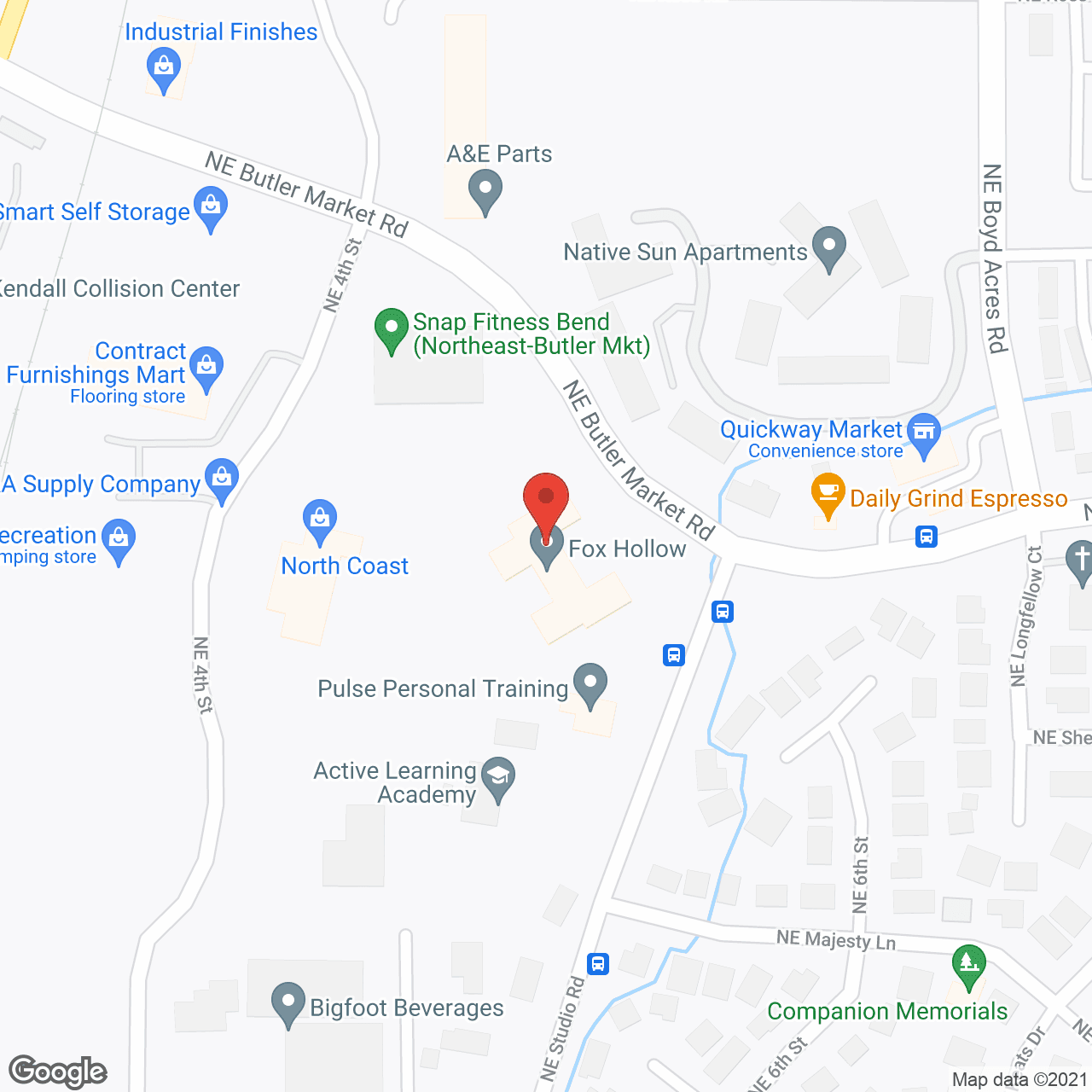 Map of the neighborhood around Fox Hollow Independent and Assisted Living