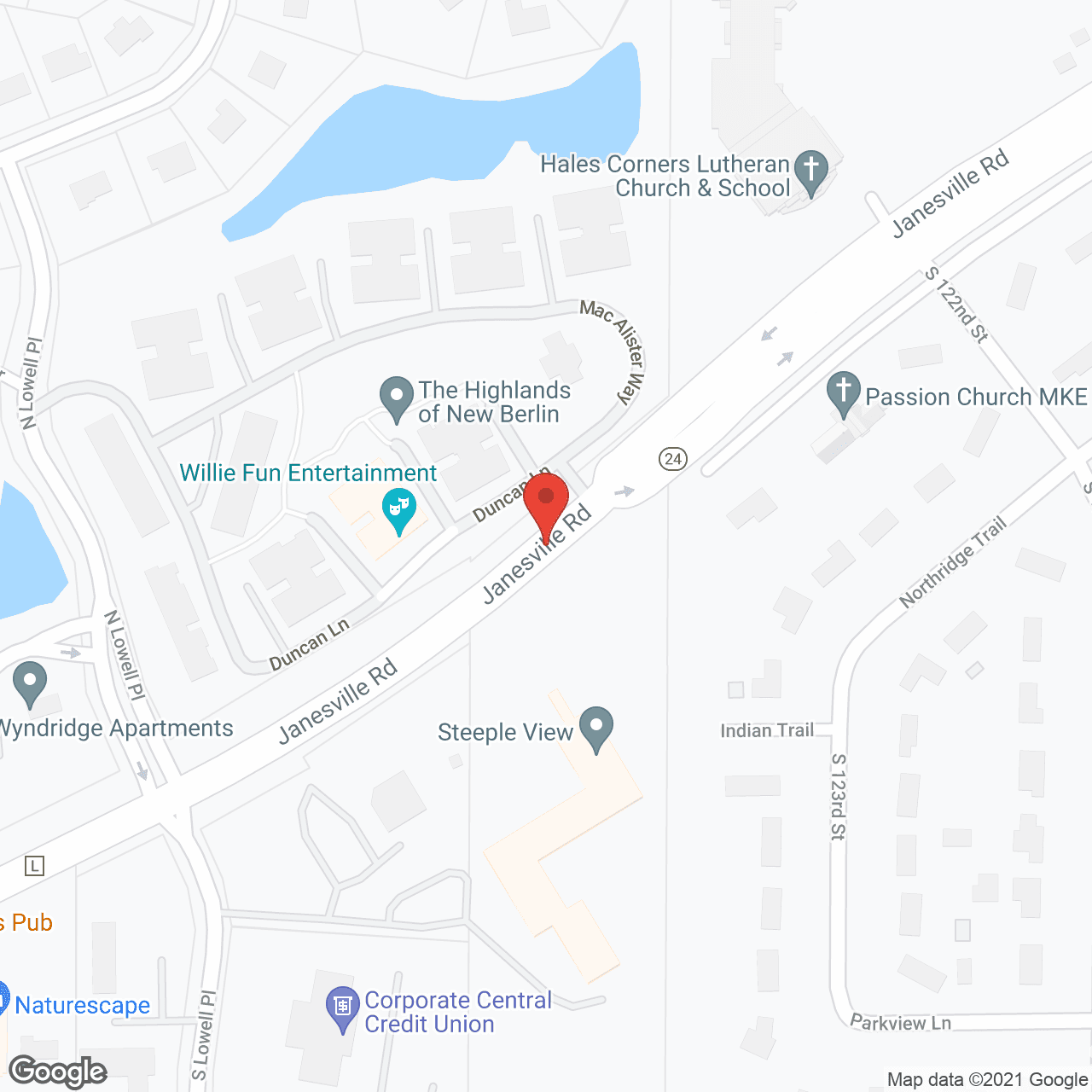 Map of the neighborhood around Steeple View (Buy In)