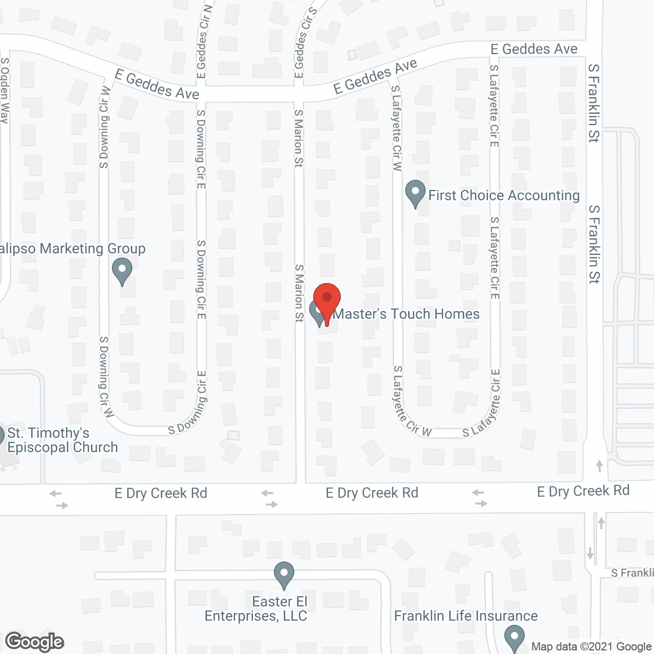Map of the neighborhood around Master's Touch Homes, Inc.