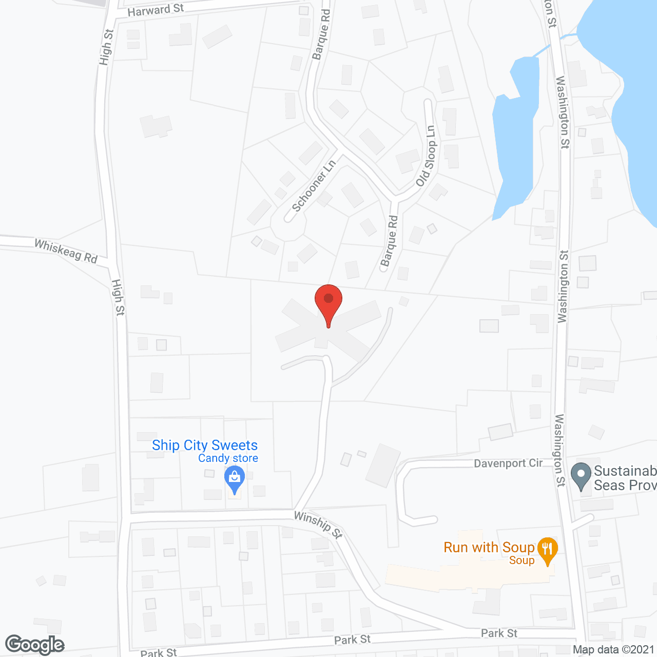 Map of the neighborhood around Winship Green Nursing Center