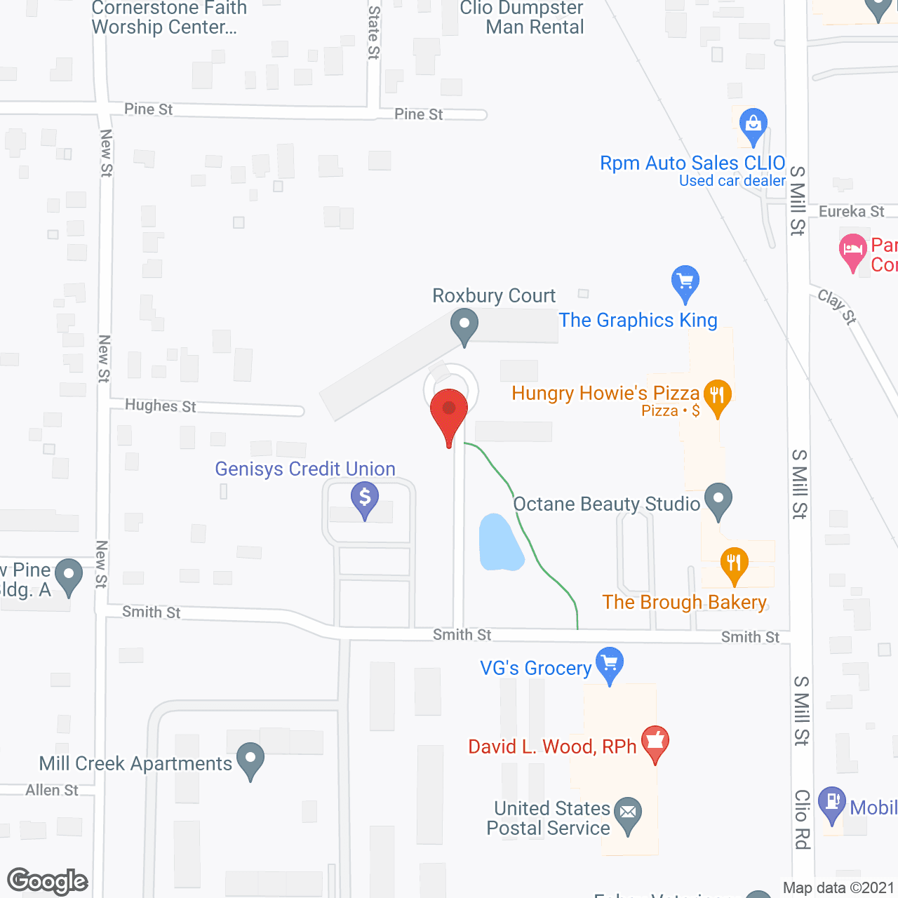 Map of the neighborhood around Roxbury Court