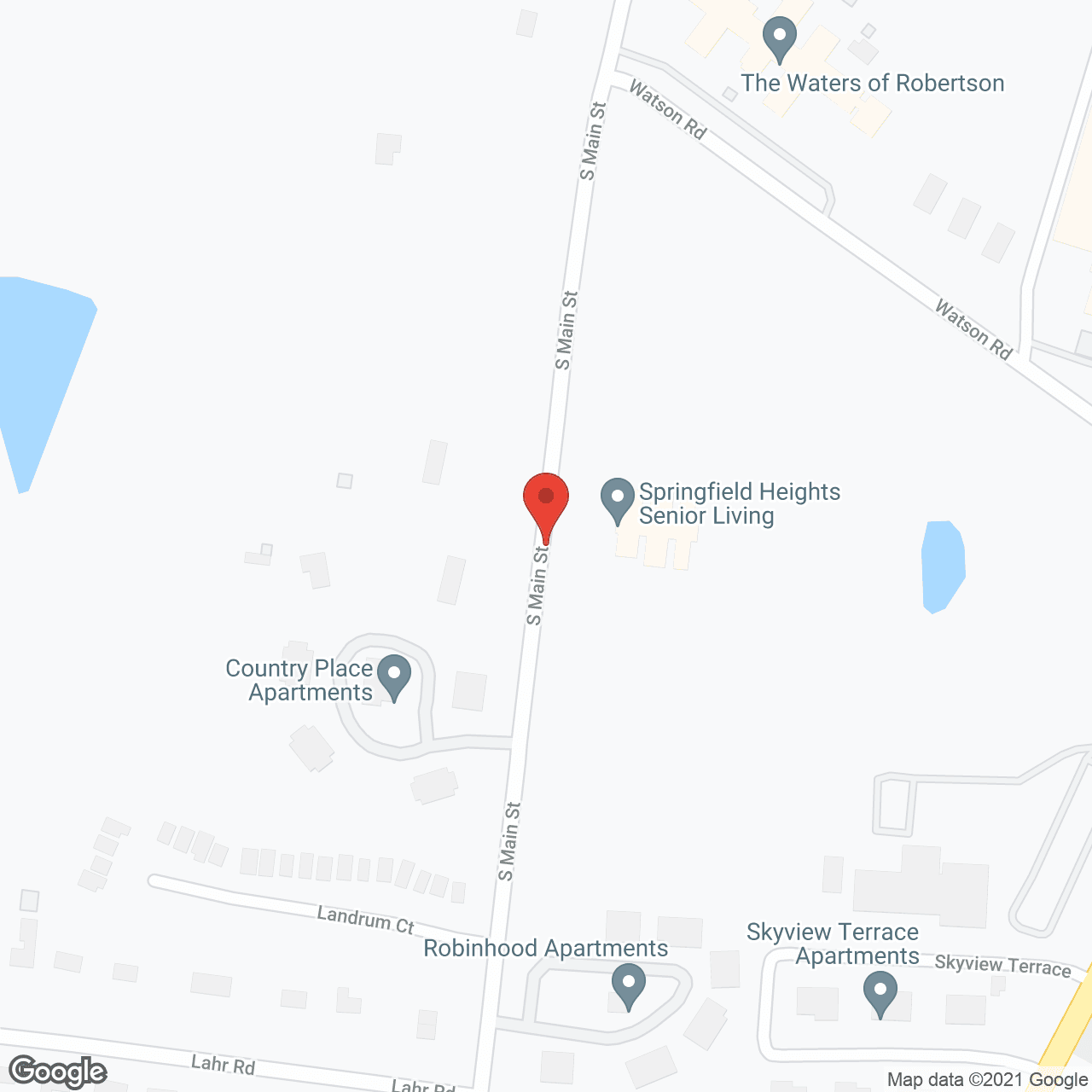 Map of the neighborhood around Springfield Heights