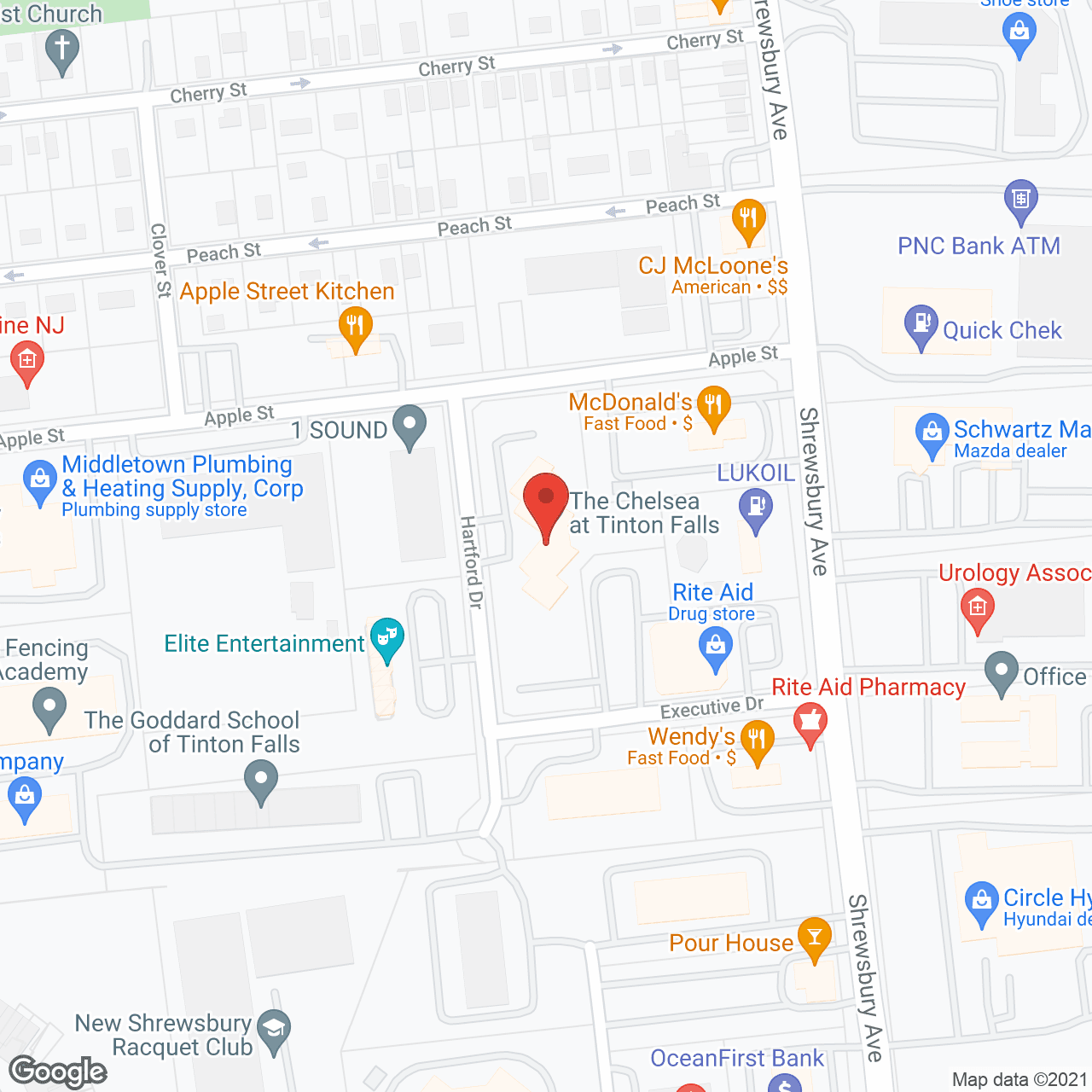 Map of the neighborhood around Mira Vie Tinton Falls