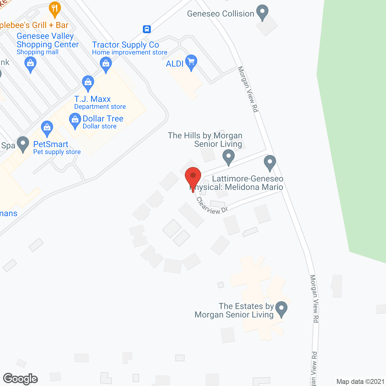 Map of the neighborhood around Morgan Estates Senior Apartments