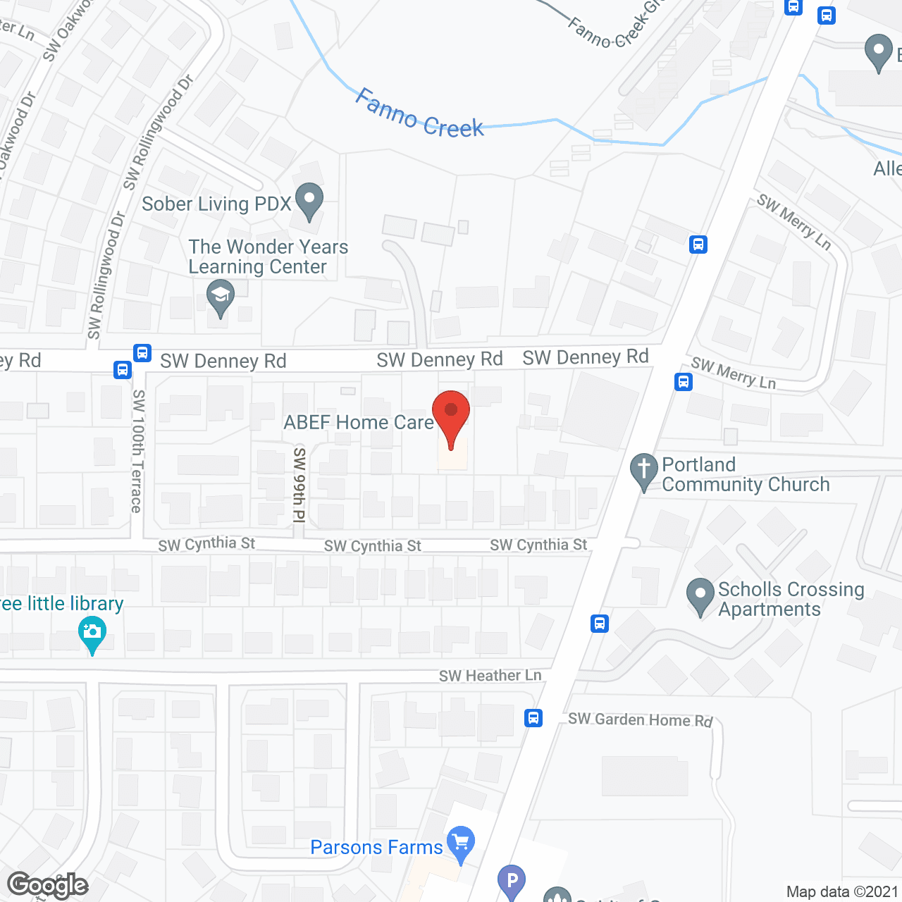 Map of the neighborhood around Luxor Adult Care