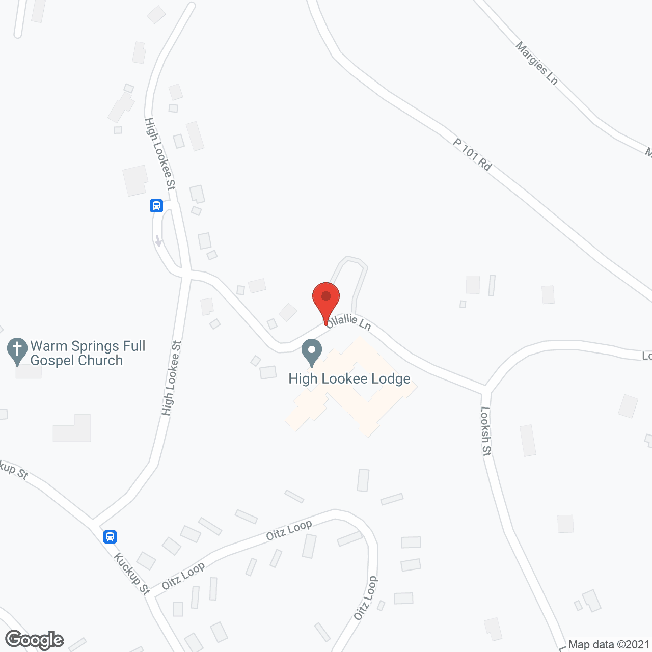 Map of the neighborhood around High Lookee Lodge