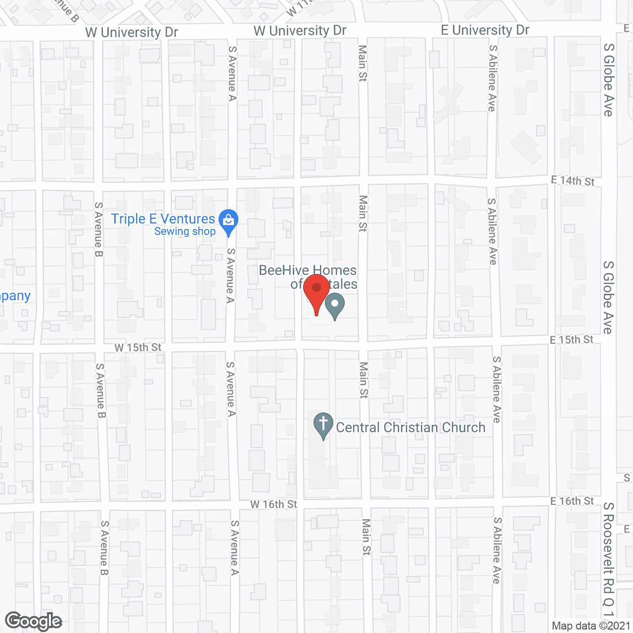 Map of the neighborhood around Beehive Homes of Portales