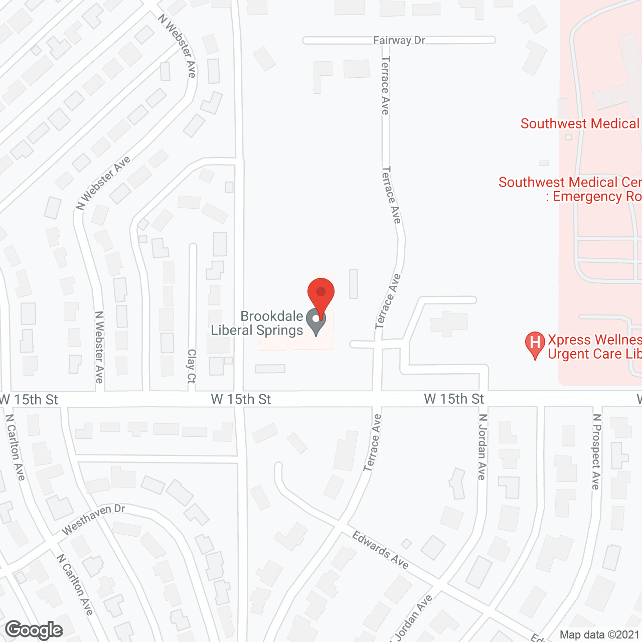 Map of the neighborhood around Woodland Terrace Retirement
