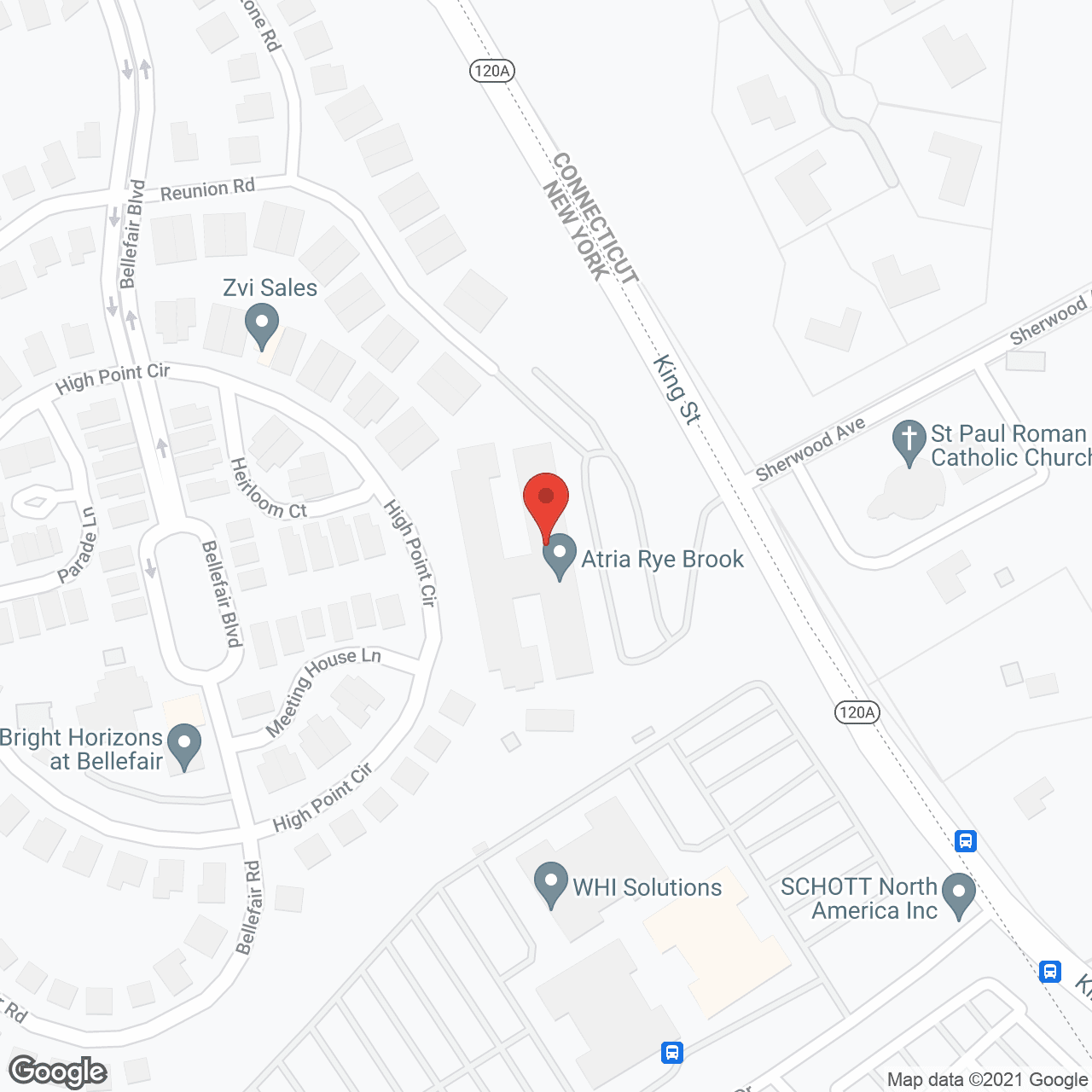 Map of the neighborhood around Atria Rye Brook
