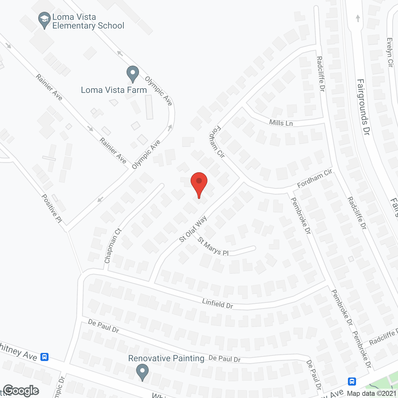 Map of the neighborhood around St. Olaf Residential Care Home