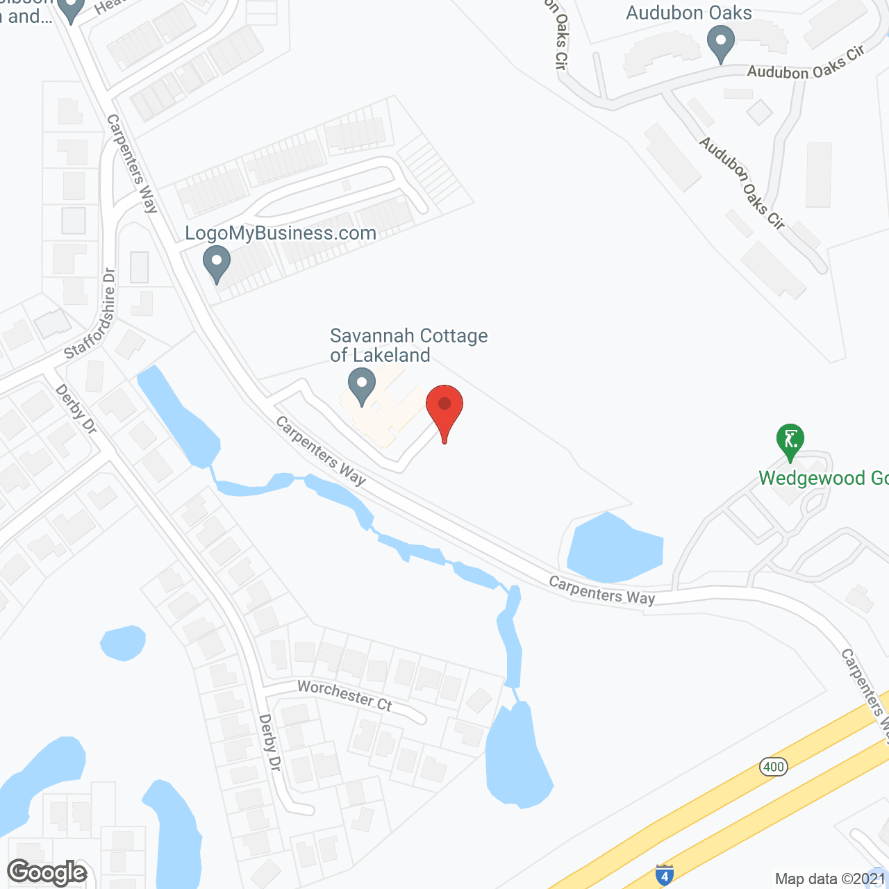 Map of the neighborhood around Savannah Cottage of Lakeland