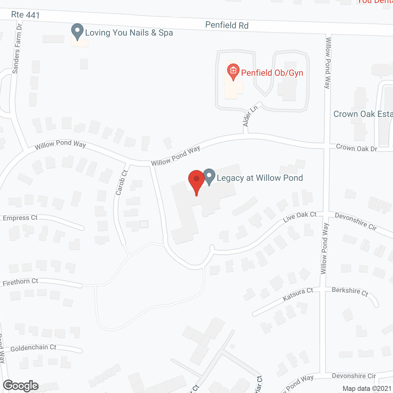 Map of the neighborhood around The Addison of Willow Pond