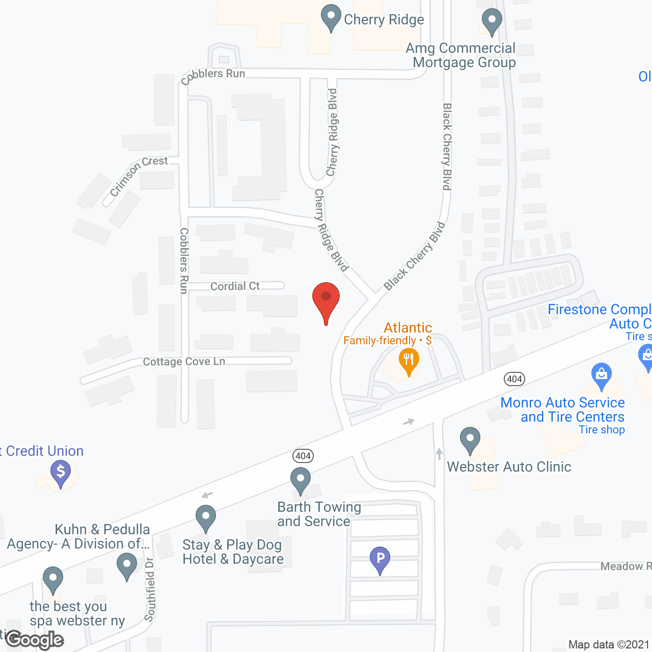 Map of the neighborhood around St. Ann's Senior Housing Cherry Ridge