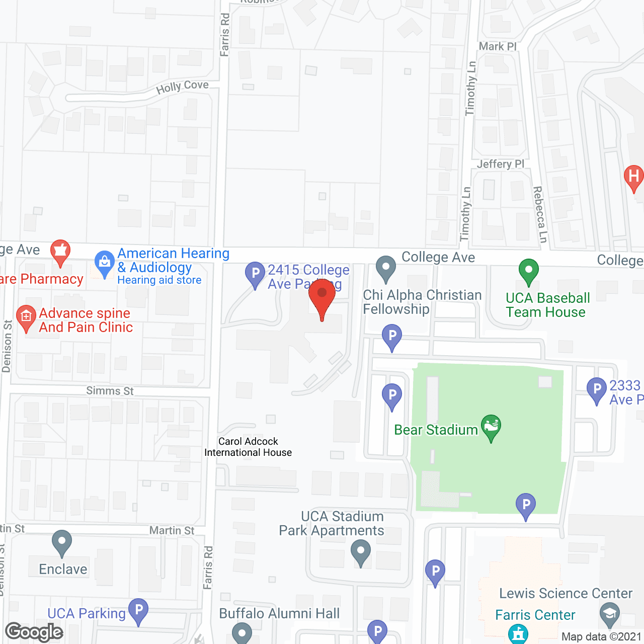 Map of the neighborhood around College Square