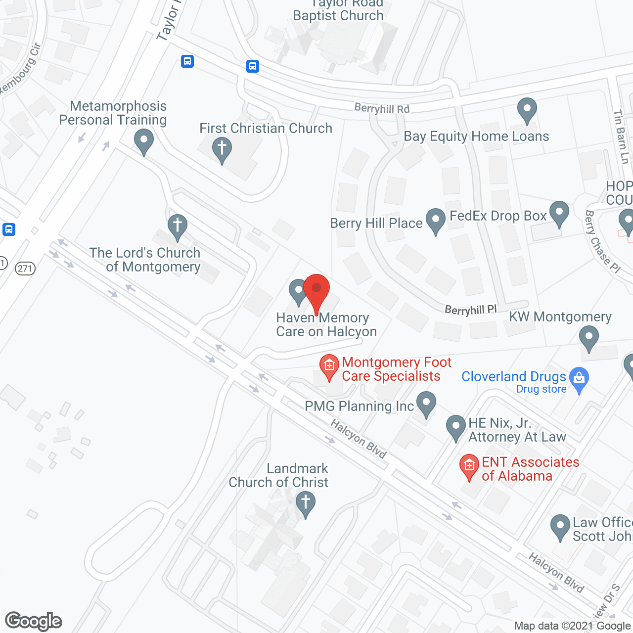 Map of the neighborhood around Haven Memory Care on Halcyon