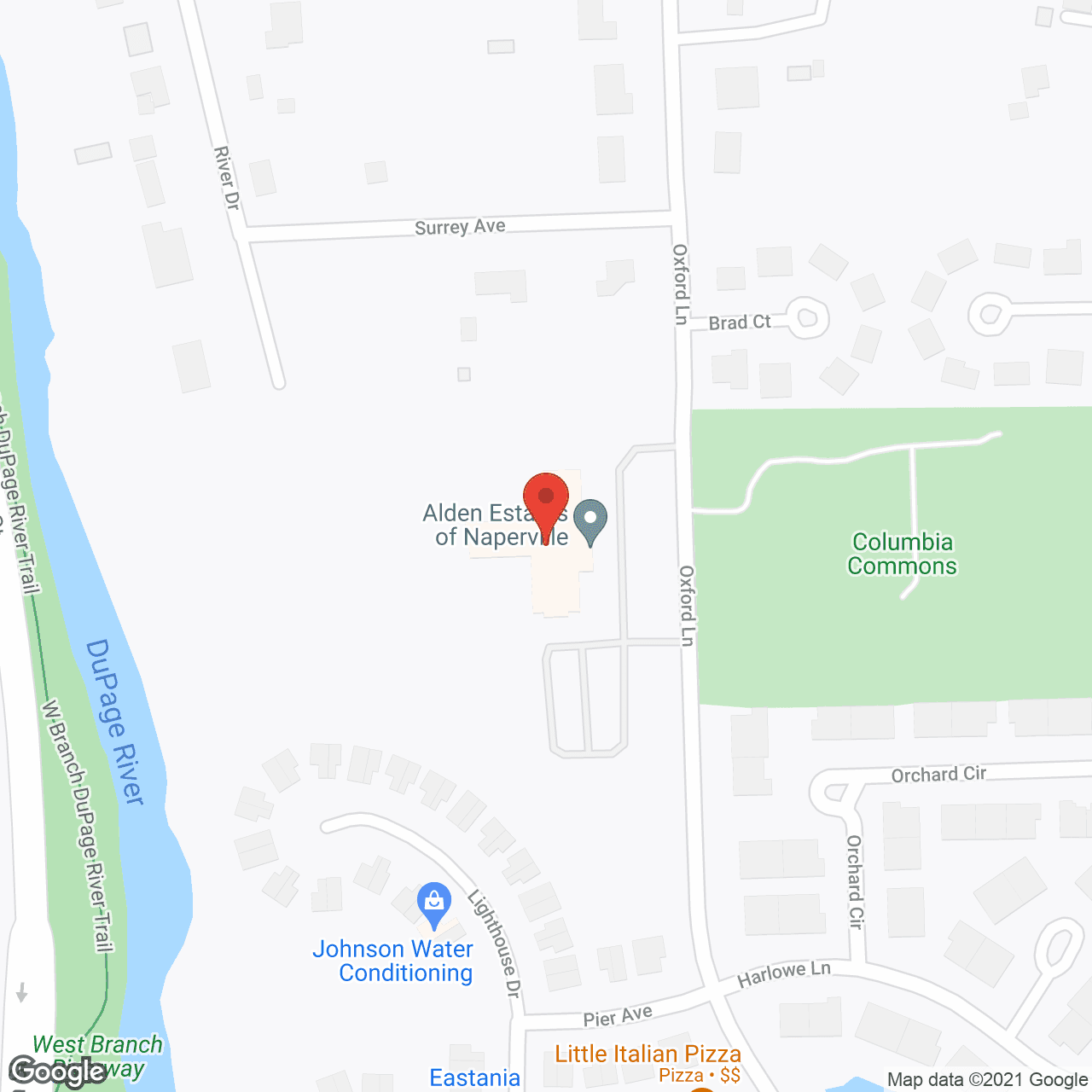 Map of the neighborhood around Alden of Naperville