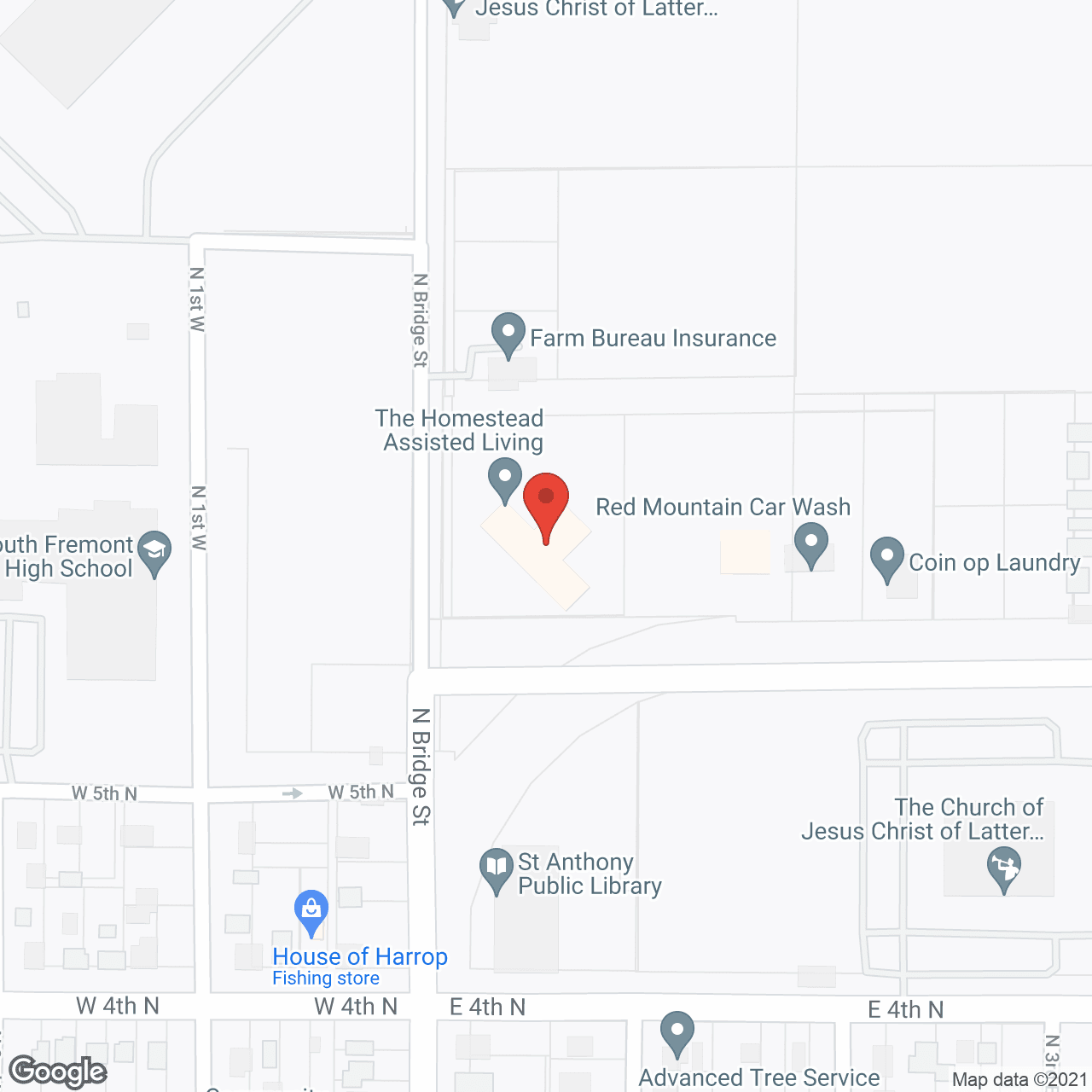 Map of the neighborhood around Homestead Assisted Living Centers Inc - St Anthony