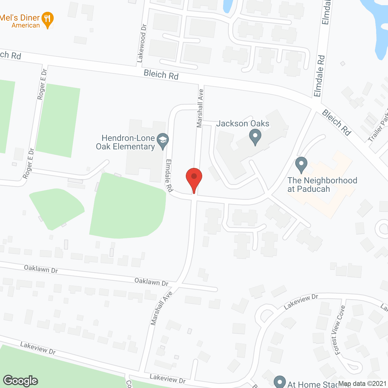 Map of the neighborhood around Holiday Jackson Oaks