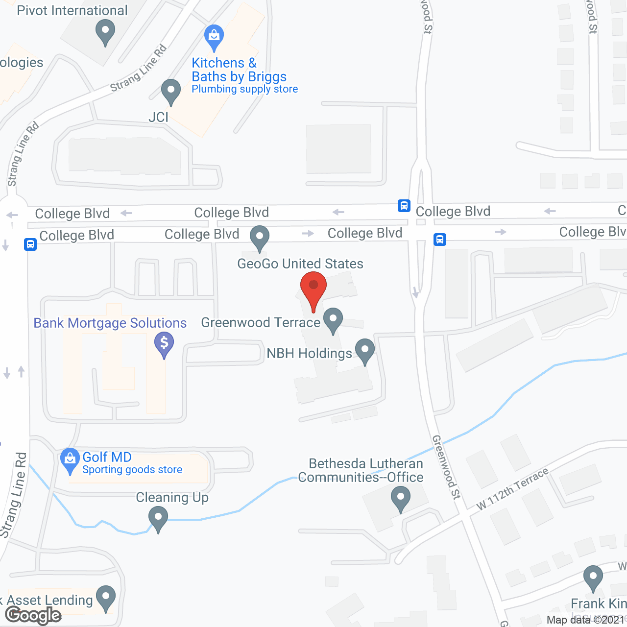 Map of the neighborhood around Holiday Greenwood Terrace