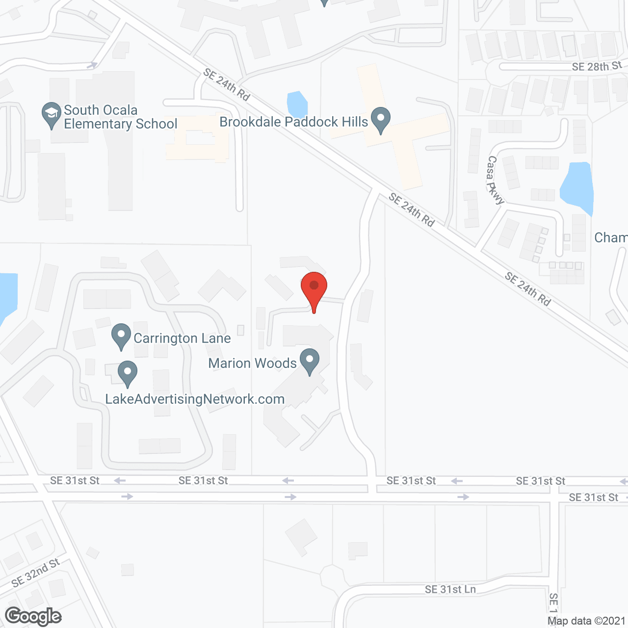 Map of the neighborhood around Marion Woods by Sky Active Living