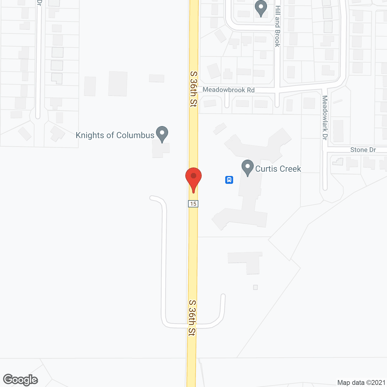 Map of the neighborhood around Curtis Creek Senior Living