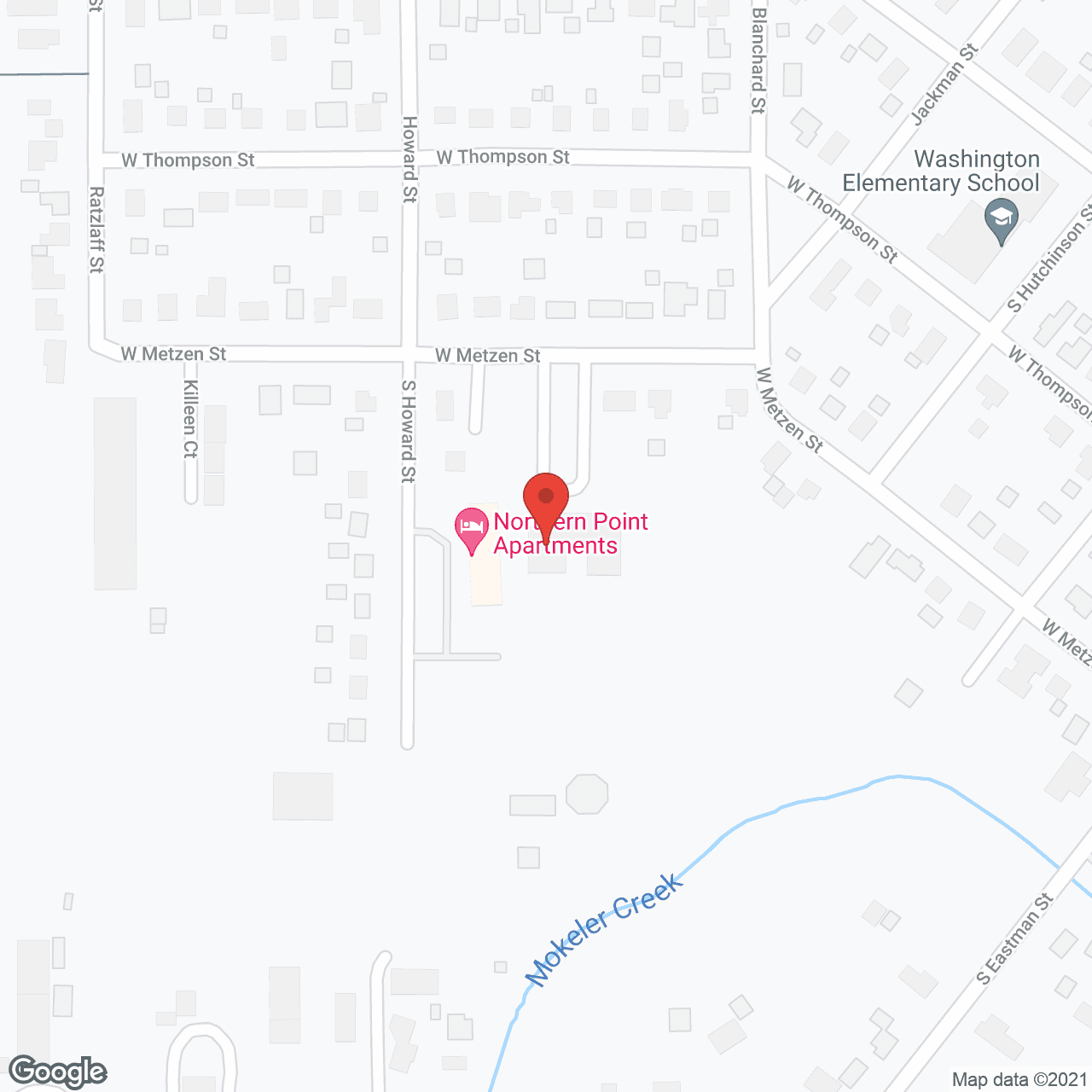 Map of the neighborhood around Sunset Senior