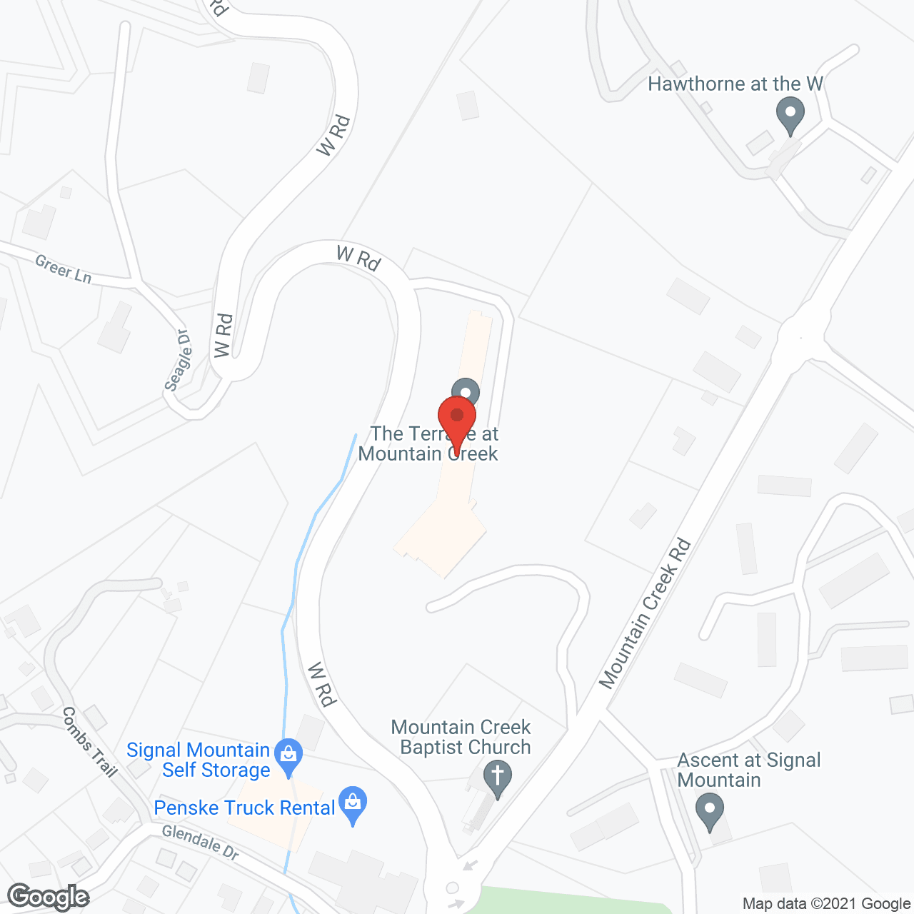 Map of the neighborhood around Signal Mountain Senior Living