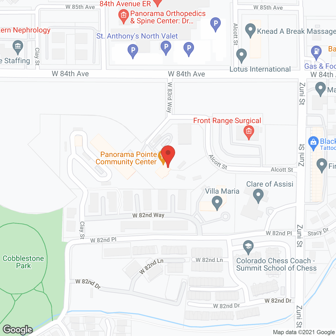 Map of the neighborhood around Panorama Pointe