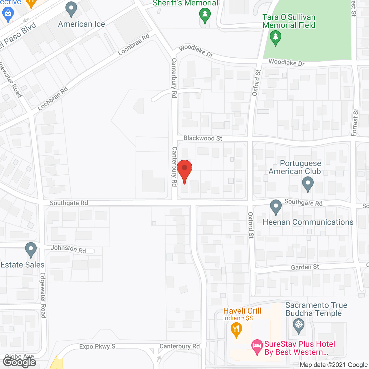 Map of the neighborhood around Canterbury House