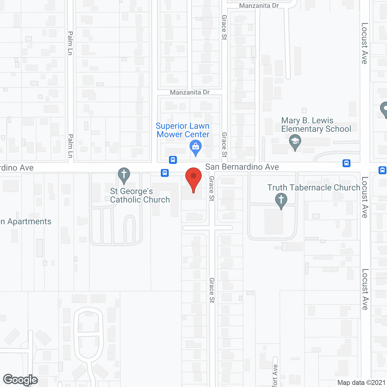 Map of the neighborhood around Casa Maria Retirement Home