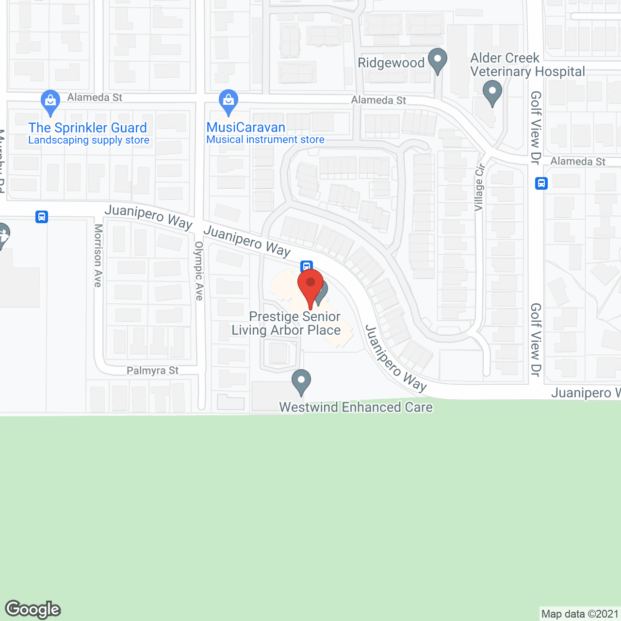Map of the neighborhood around Prestige Senior Living Arbor Place
