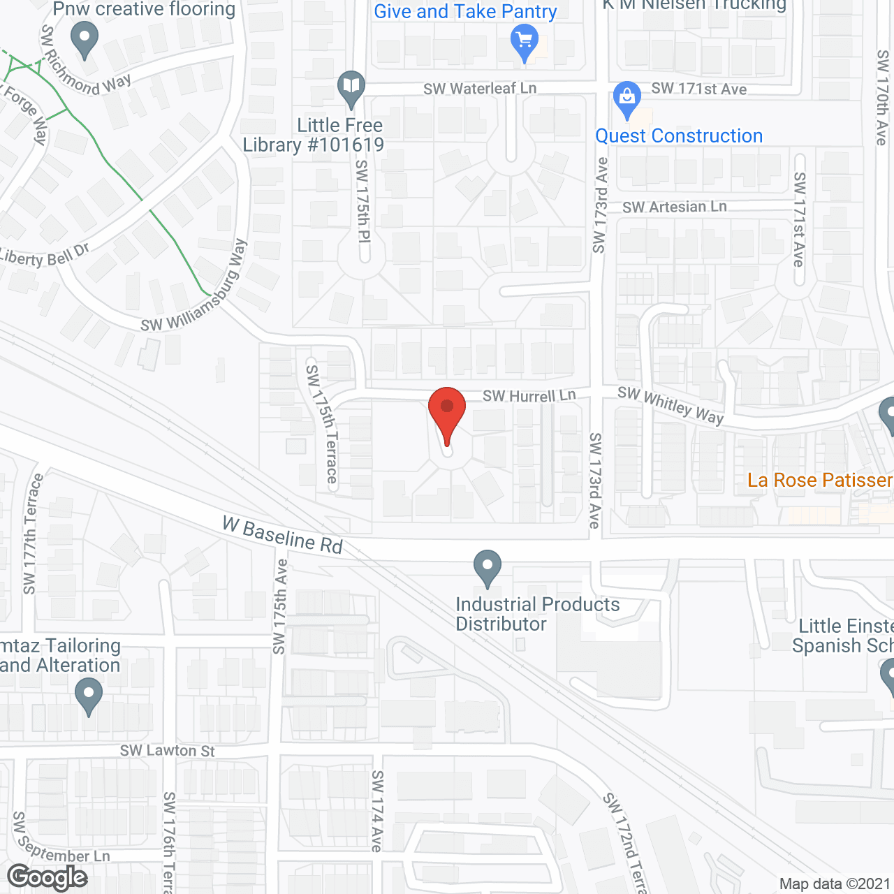 Map of the neighborhood around The Reflection