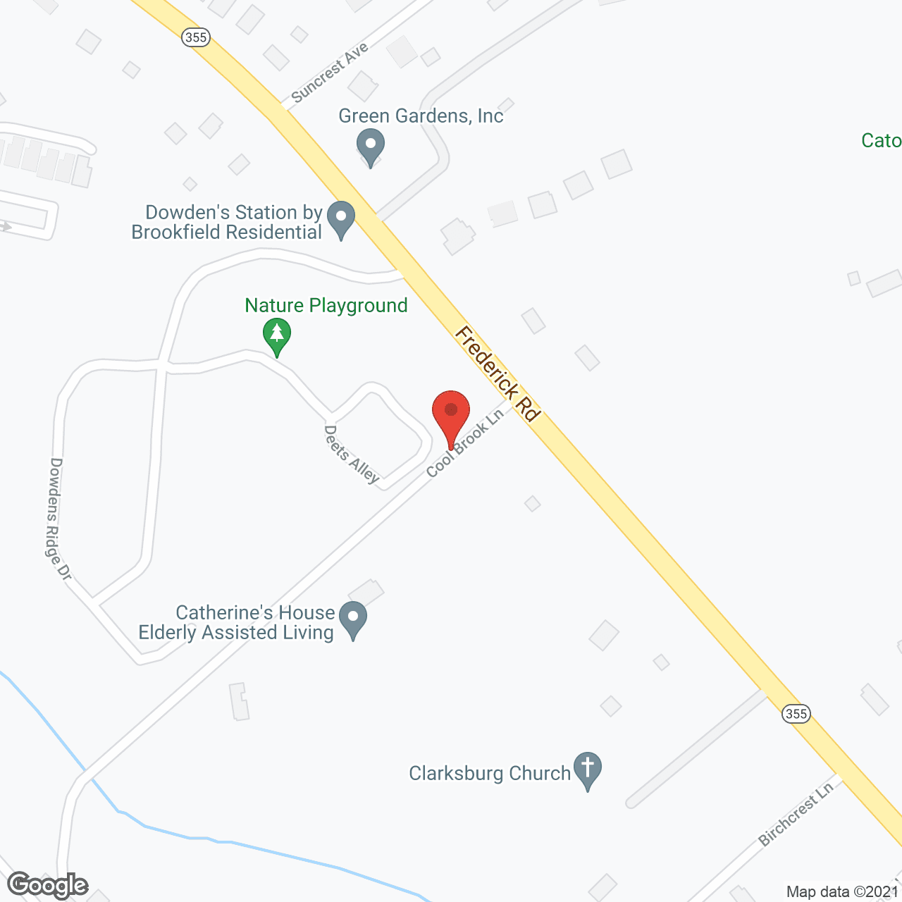 Map of the neighborhood around Catherine's House