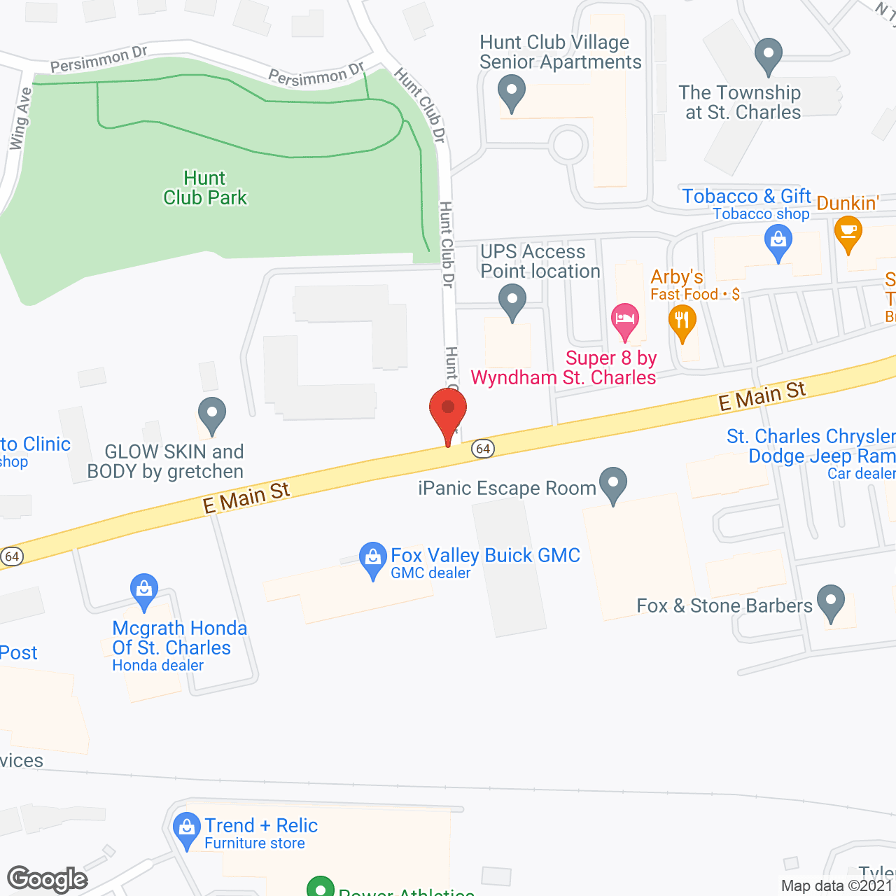 Map of the neighborhood around Hunt Club Village
