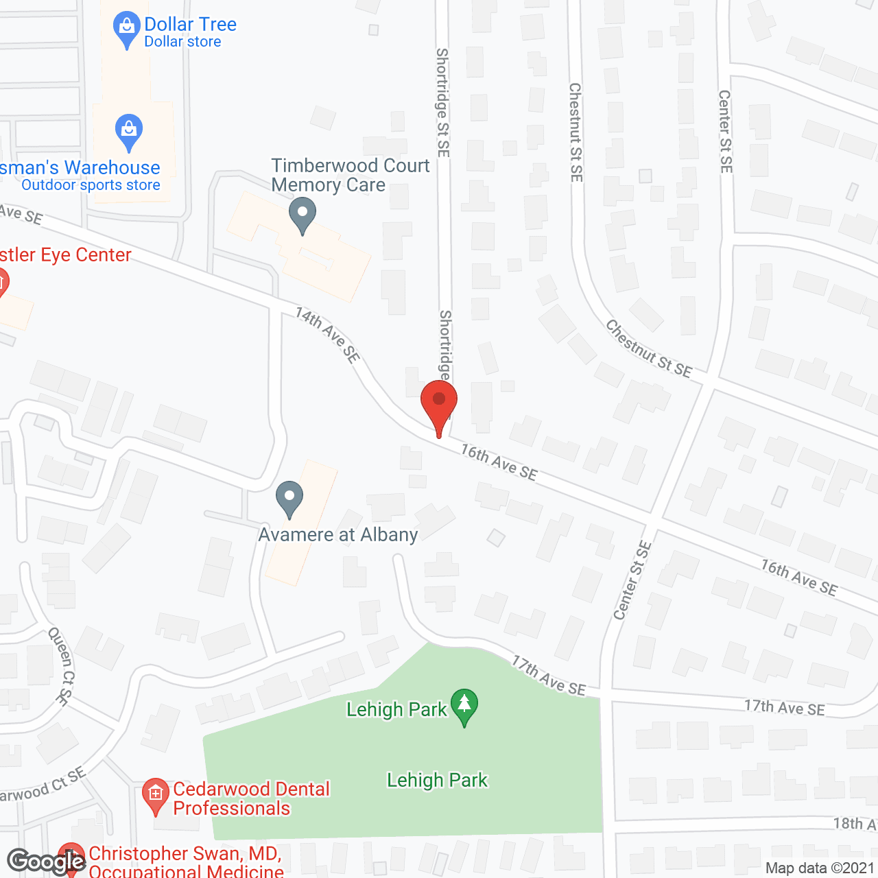 Map of the neighborhood around Timberwood Court Memory Care