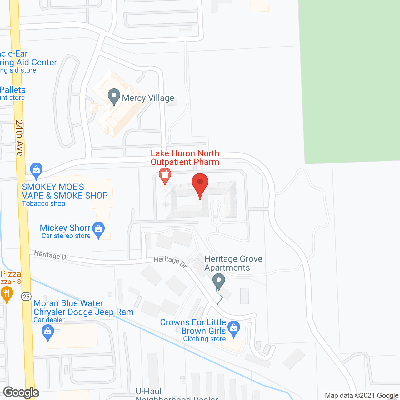 Map of the neighborhood around Mercy Village
