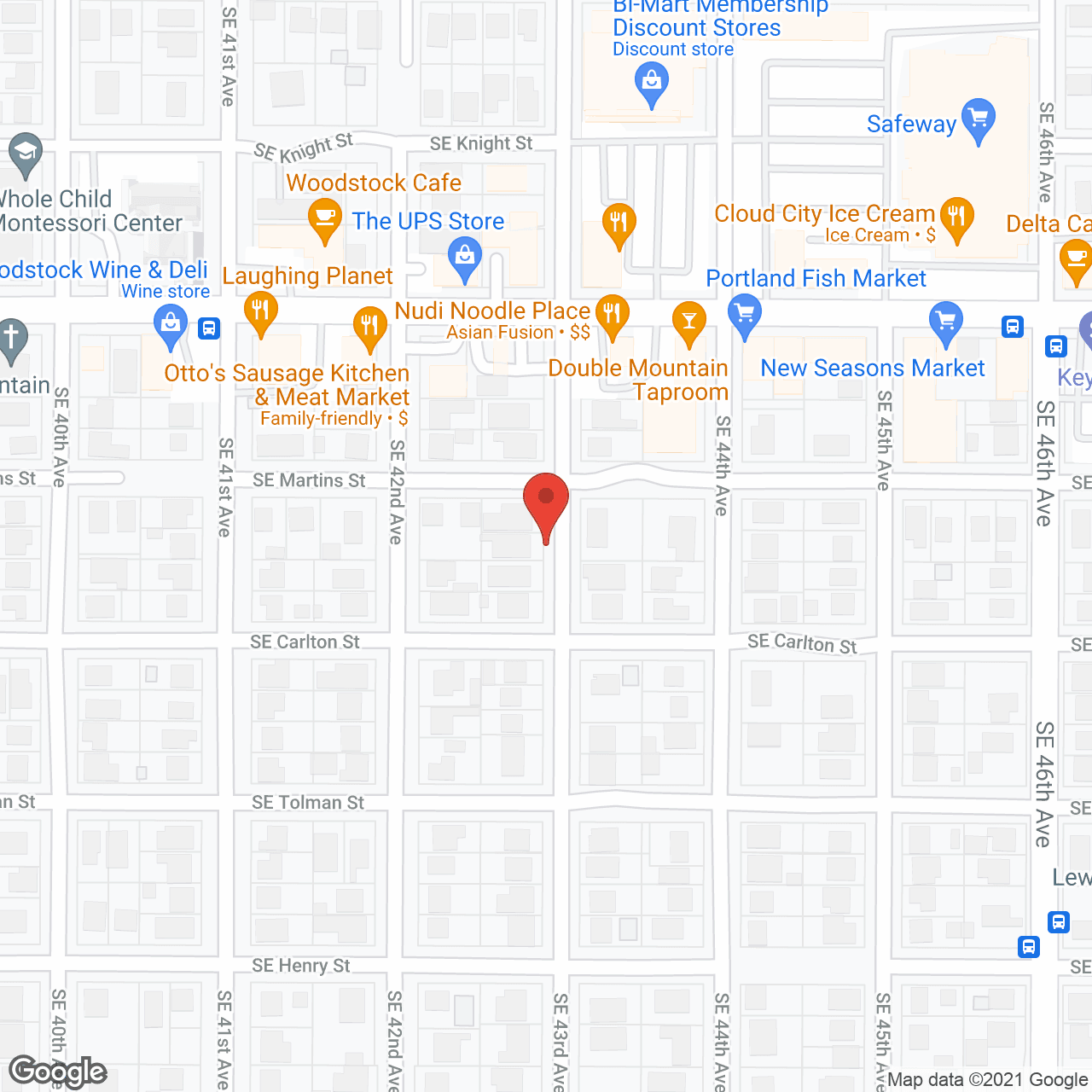 Map of the neighborhood around Anna's and Augustin Gligan AFH