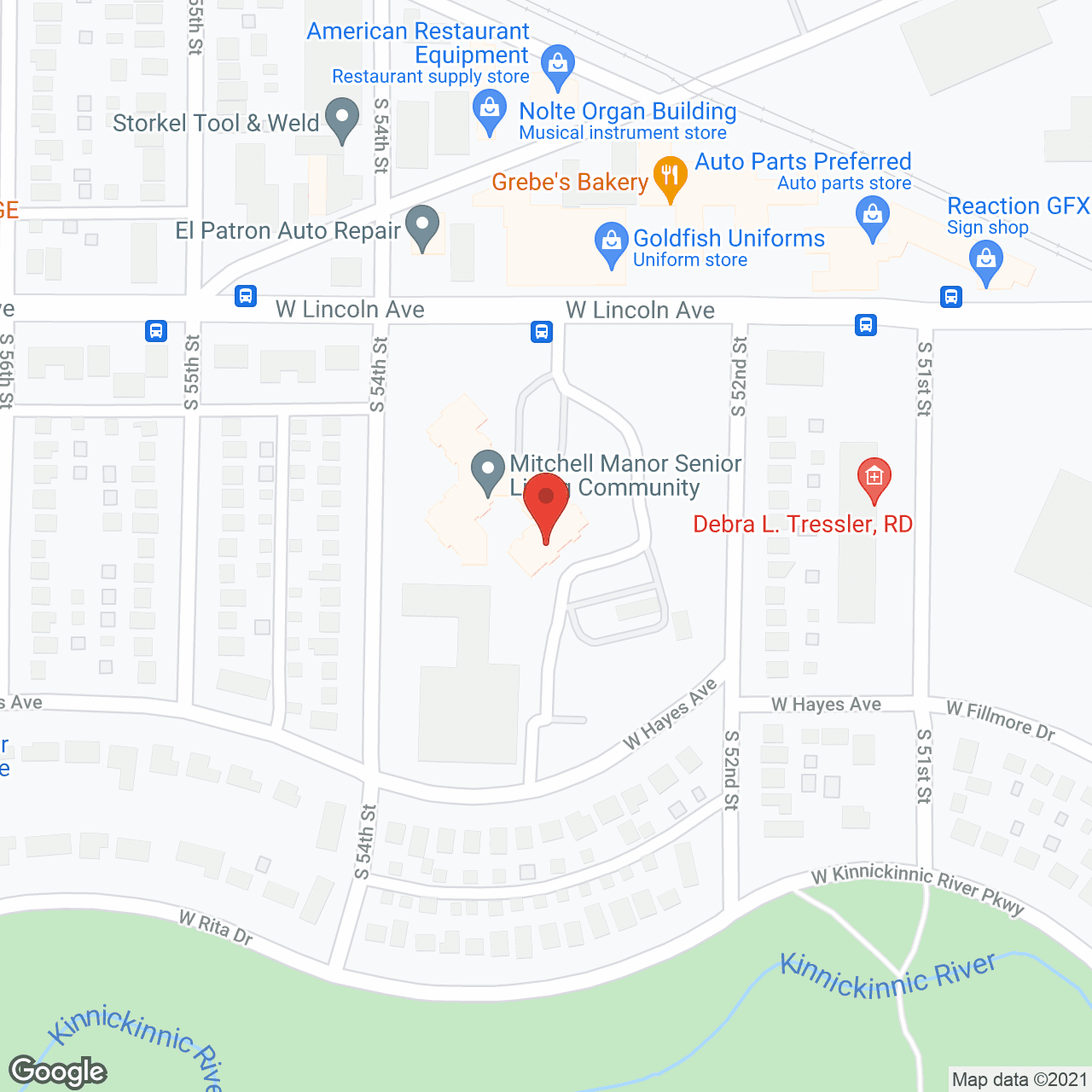 Map of the neighborhood around Aria at Mitchell Manor