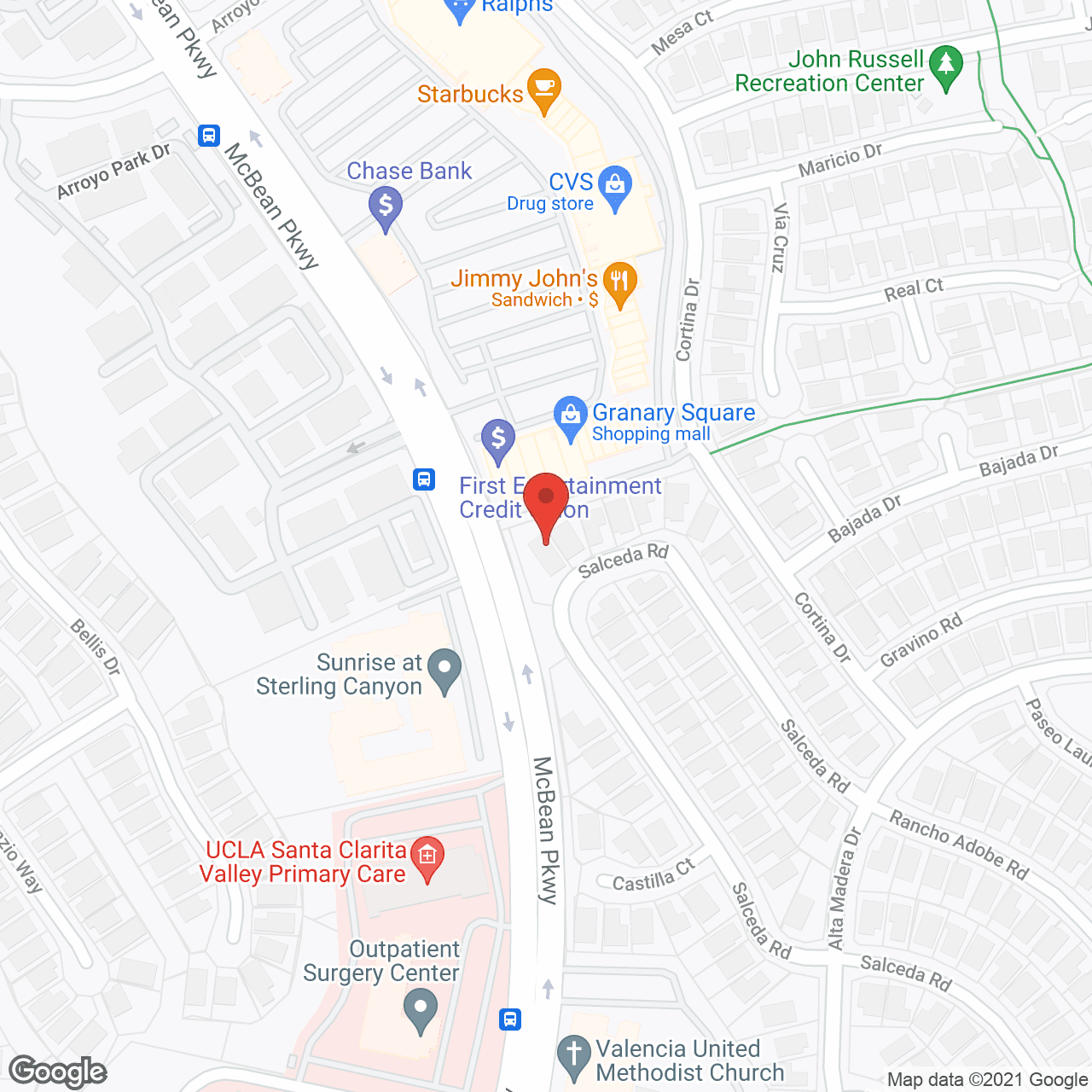 Map of the neighborhood around TEFC