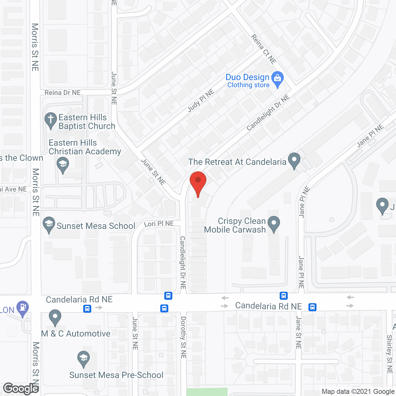 Map of the neighborhood around Casa del Norte Assisted Living