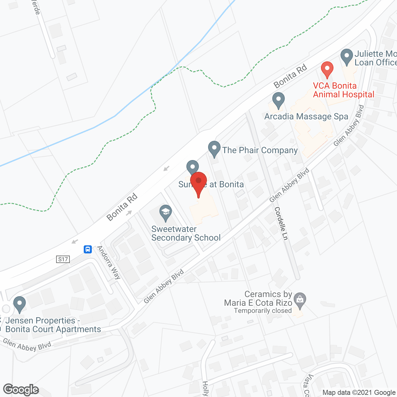 Map of the neighborhood around Ivy Park at Bonita