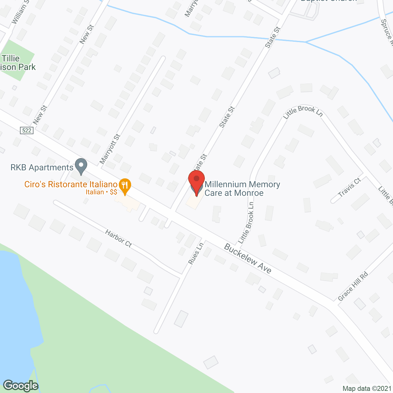 Map of the neighborhood around Millenium Memory Care