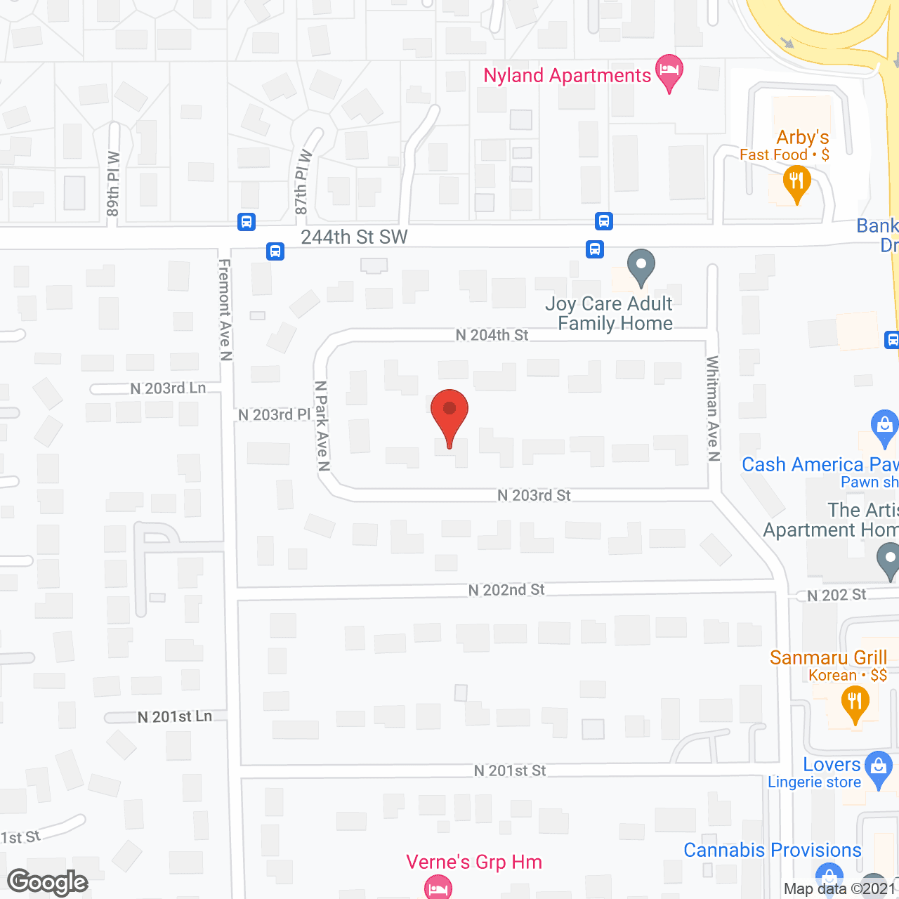 Map of the neighborhood around Broadview Adult Family Home
