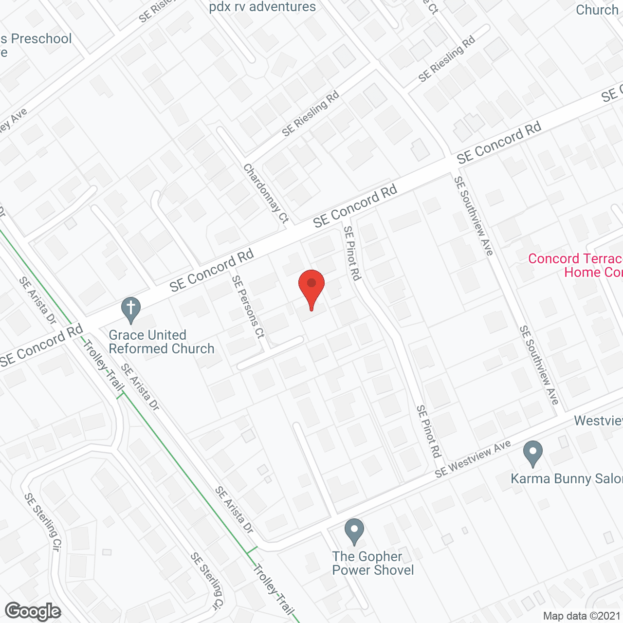Map of the neighborhood around Evening Star Senior Home II