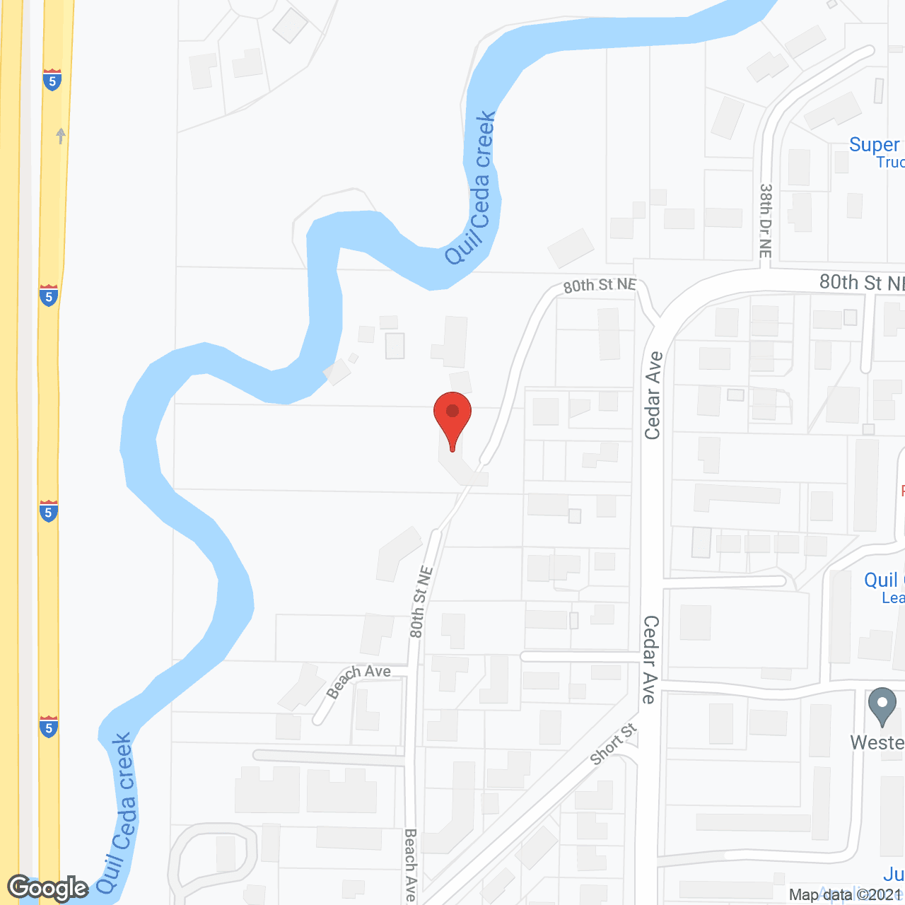 Map of the neighborhood around Lakeview's Cedar House