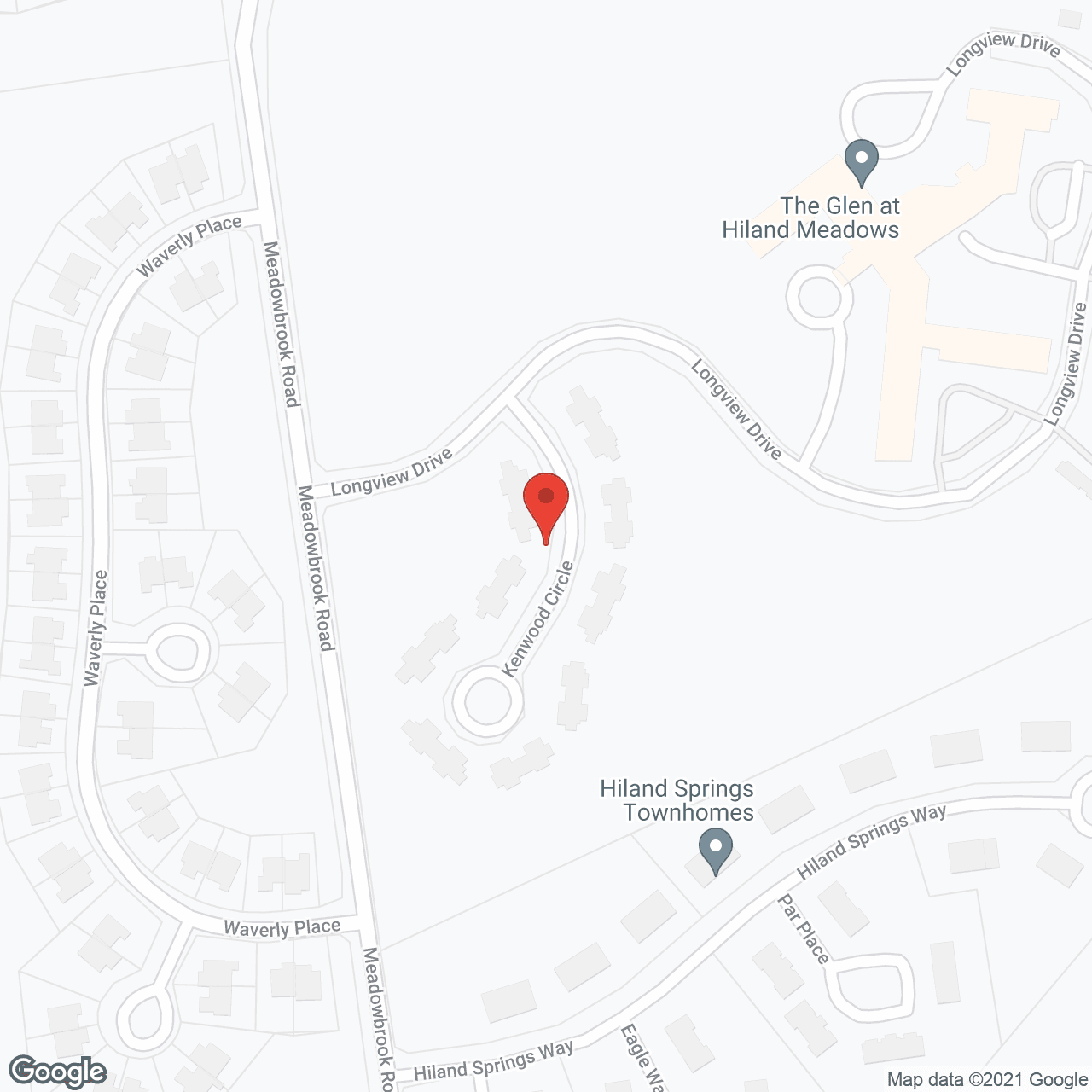 Map of the neighborhood around The Glen at Hiland Meadows