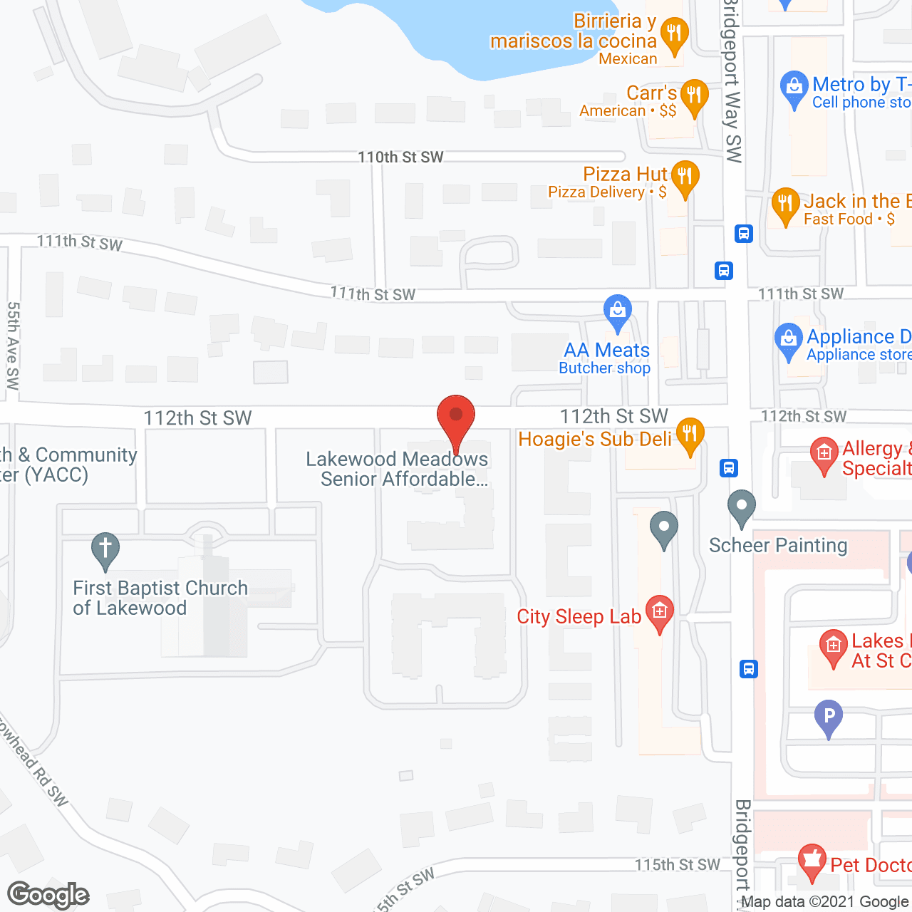 Map of the neighborhood around Lakewood Meadows