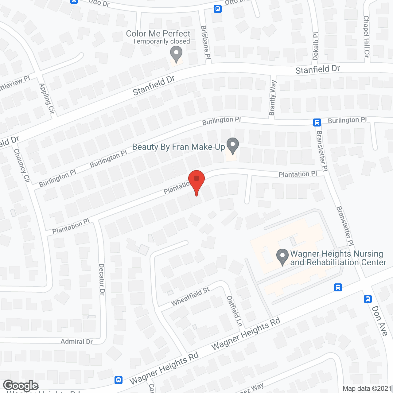 Map of the neighborhood around Plantation Elder Care