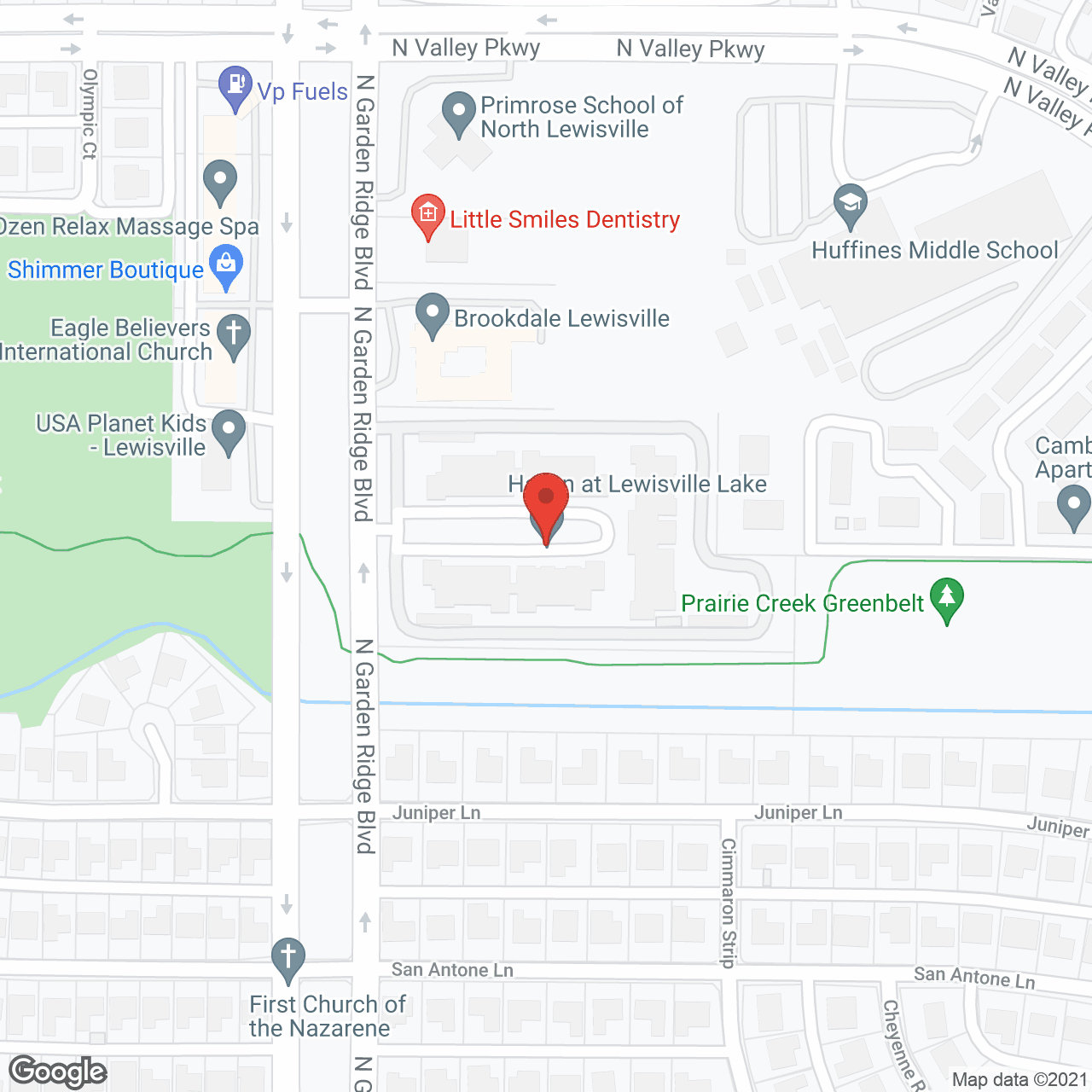 Map of the neighborhood around Franklin Park at Lewisville