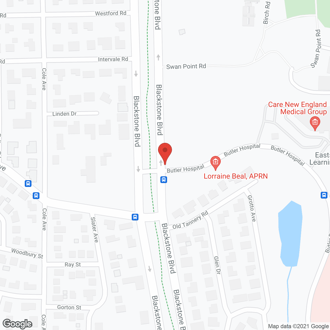 Map of the neighborhood around Wingate Residences on Blackstone Boulevard